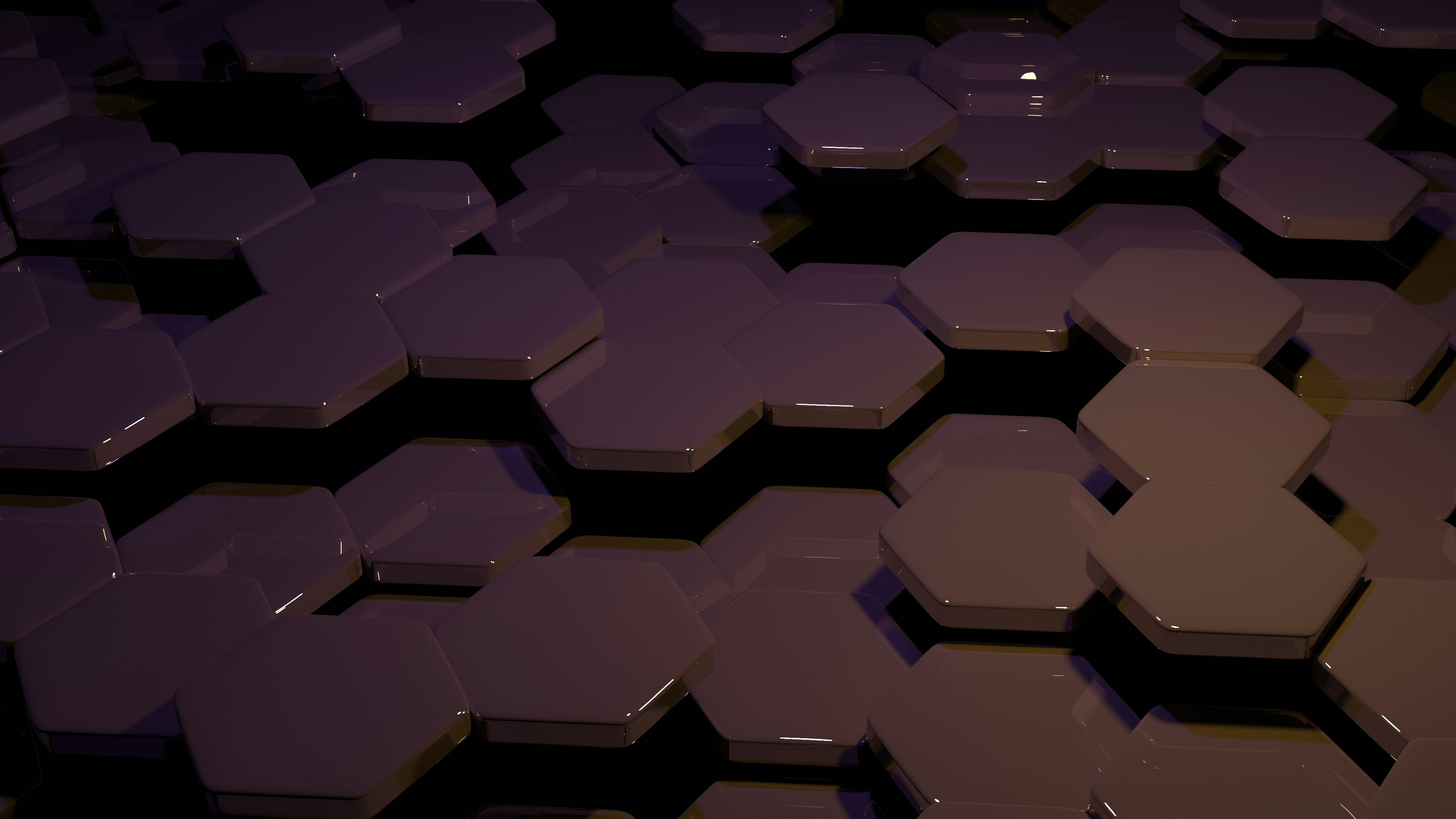 a bunch of hexagons that are purple and white