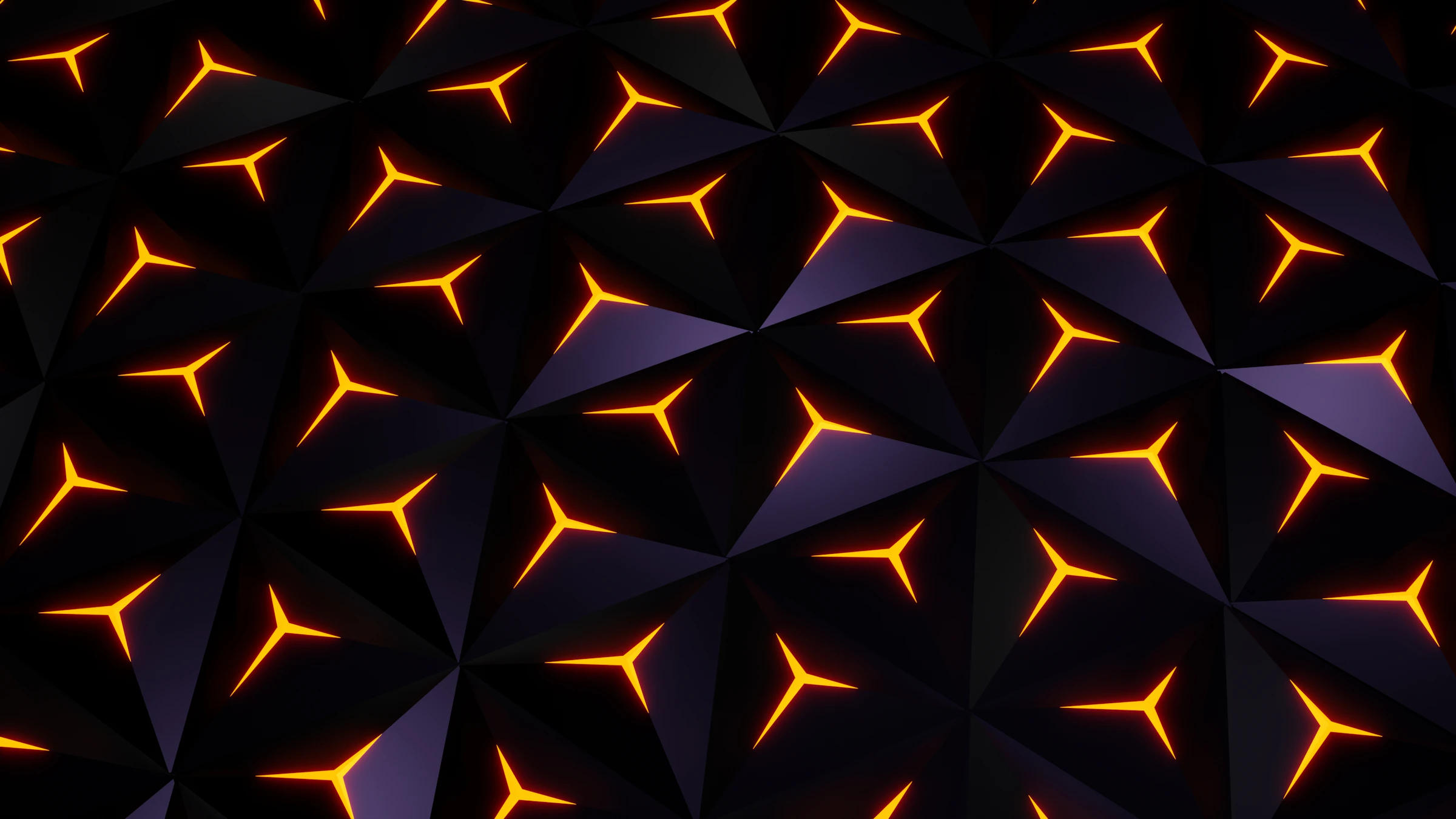 Abstract 3D render of an amber faceted lattice