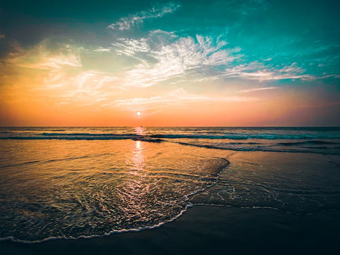 Sunset over the sea