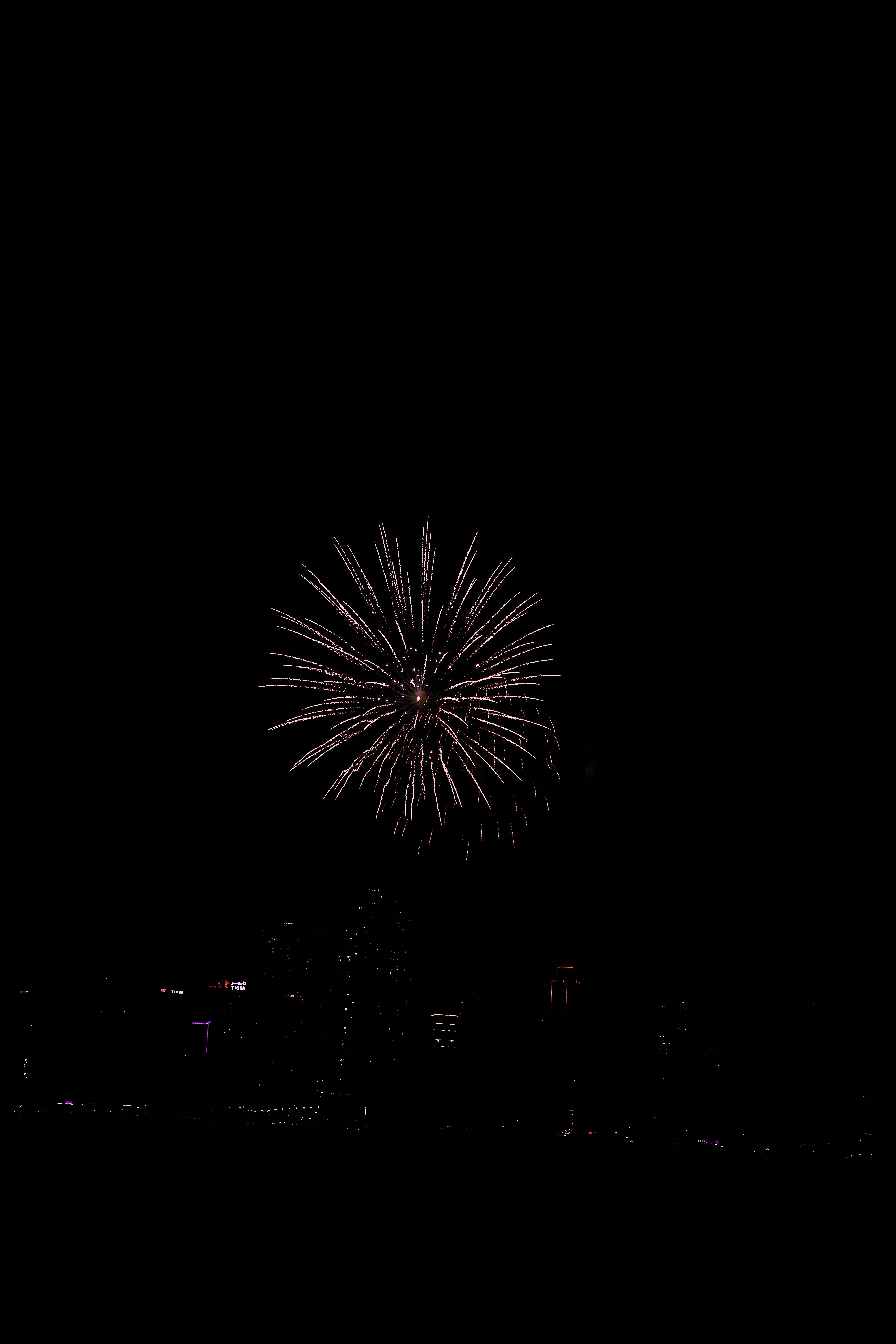A large fireworks is lit up in the night sky photo – Free Black Image ...