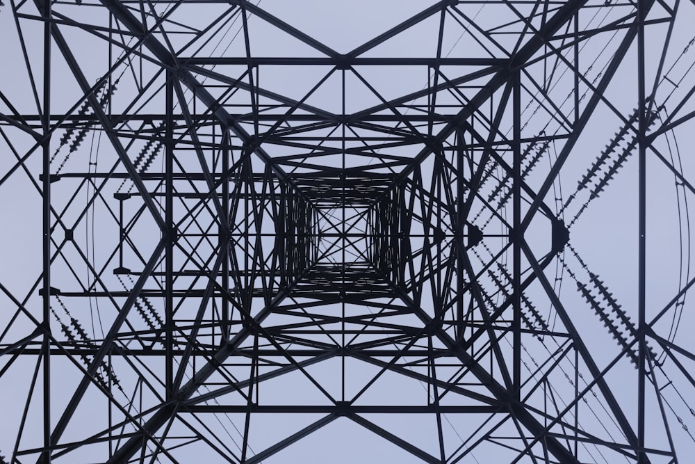 a very tall structure with lots of wires in it