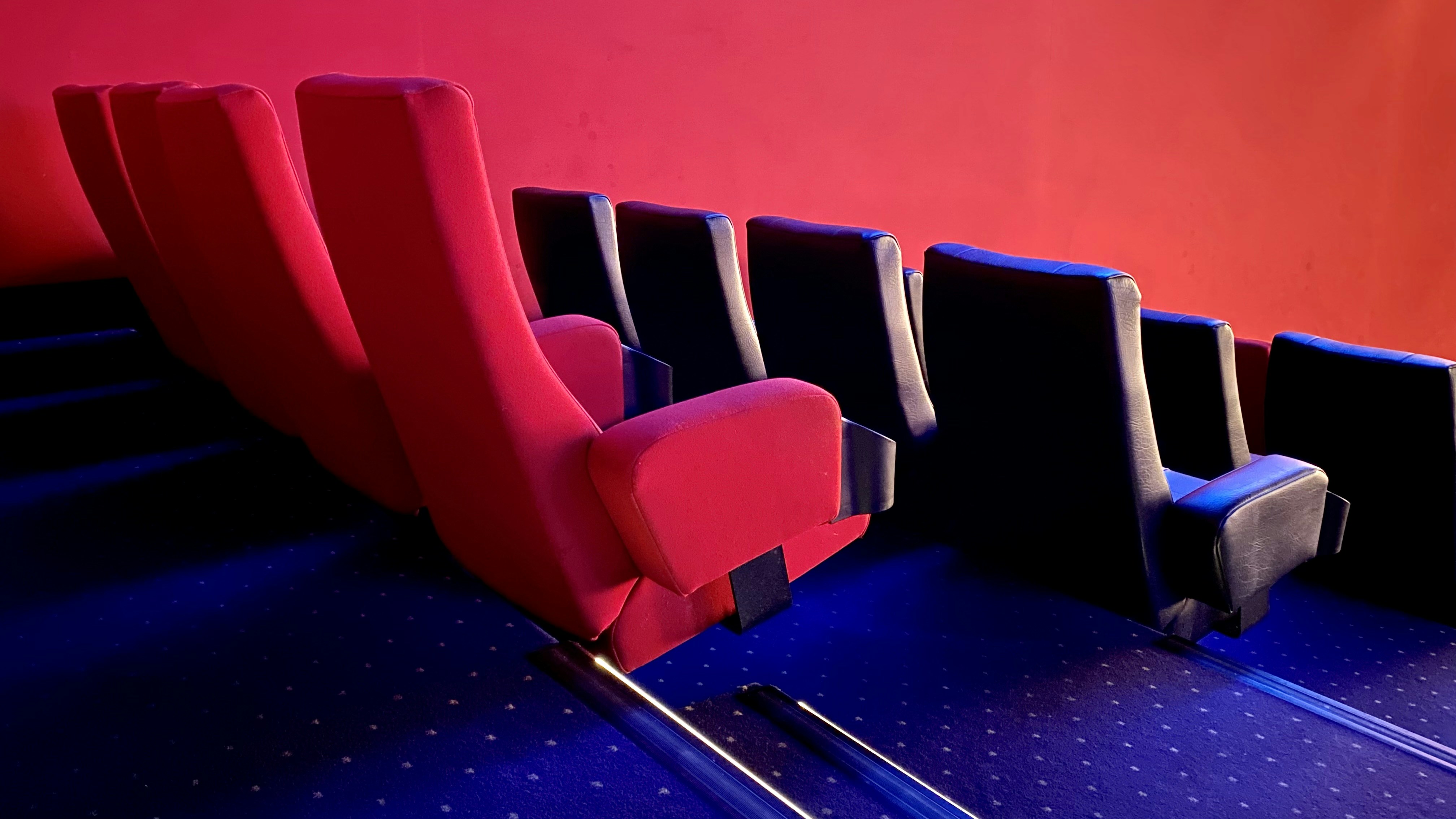 Row of theater chairs