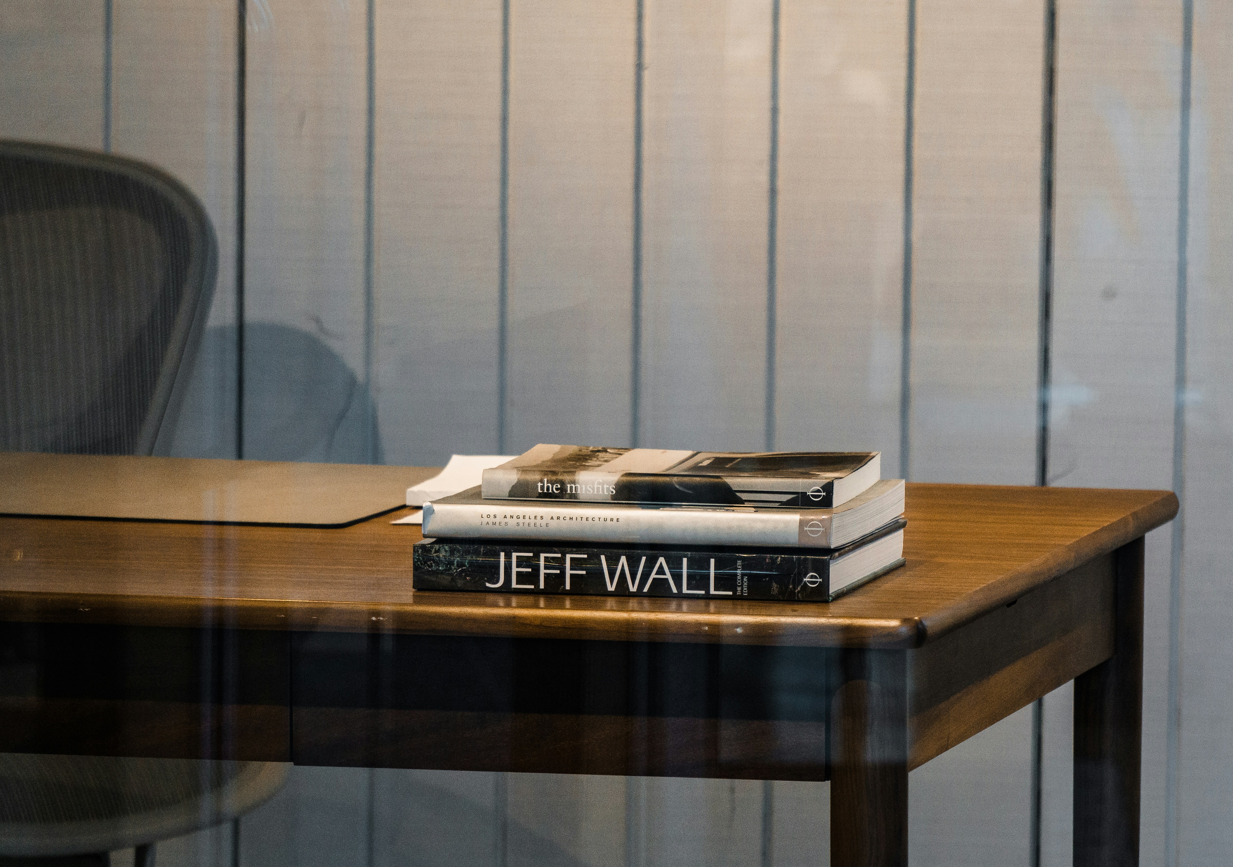 Stack of books on a table