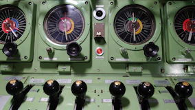 a row of different type of controls in a room