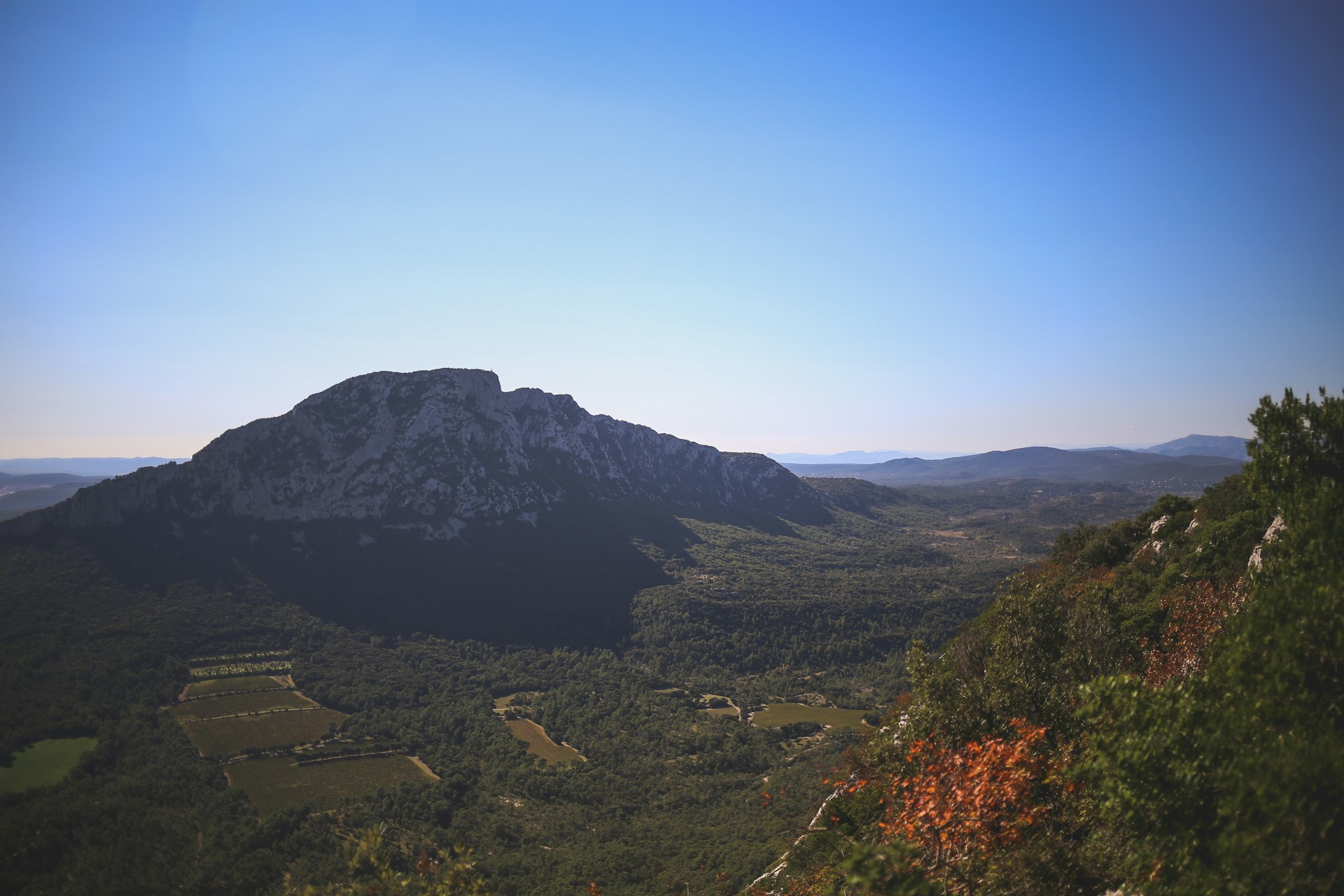 a view of a mountain from a high point of view