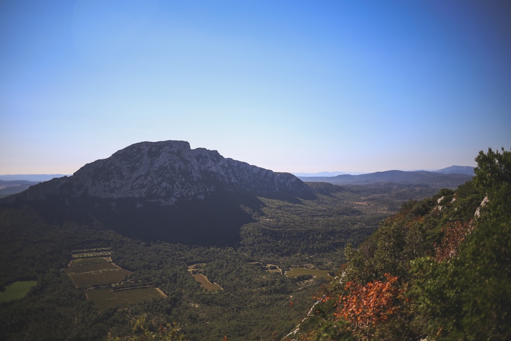 a view of a mountain from a high point of view