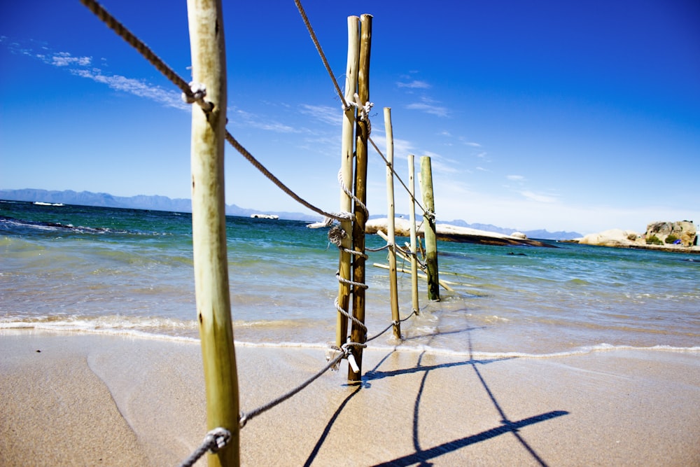 a view of the ocean from a beach