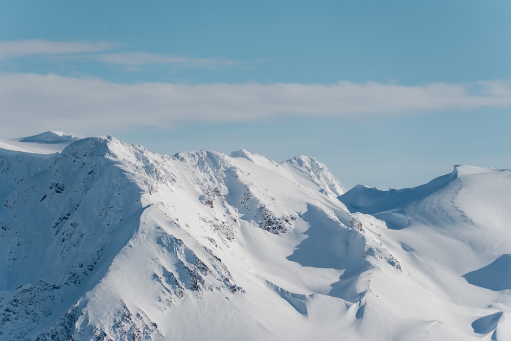 a view of a snow covered mountain