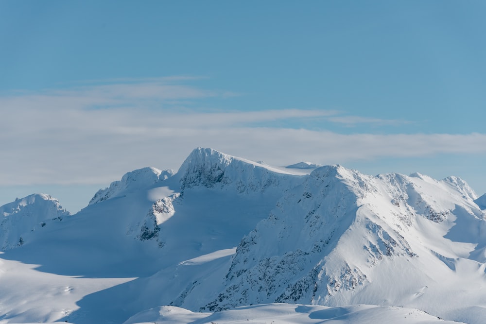 a snow covered mountain with a sky background