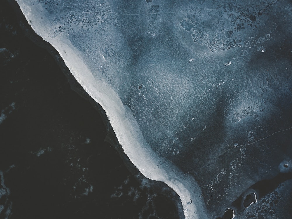 an aerial view of a body of water