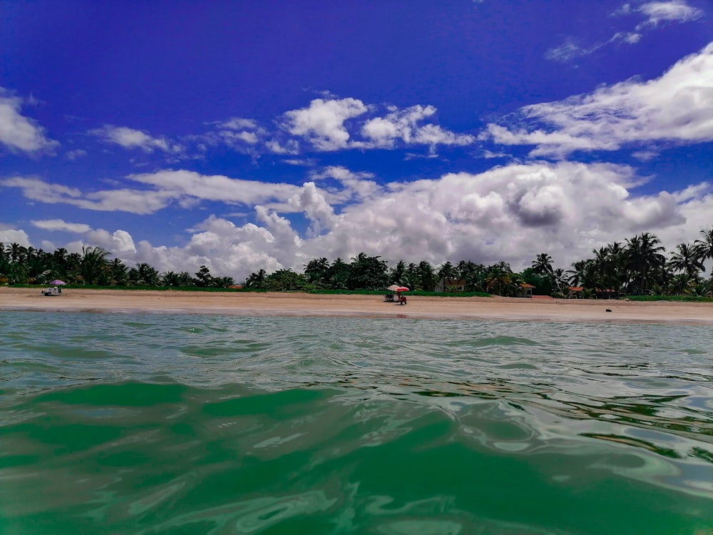 a person riding a surf board on a body of water