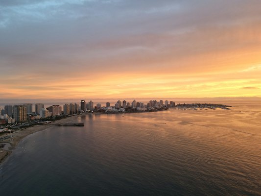 A large body of water with a city in the background — Punta del Este, Uruguay