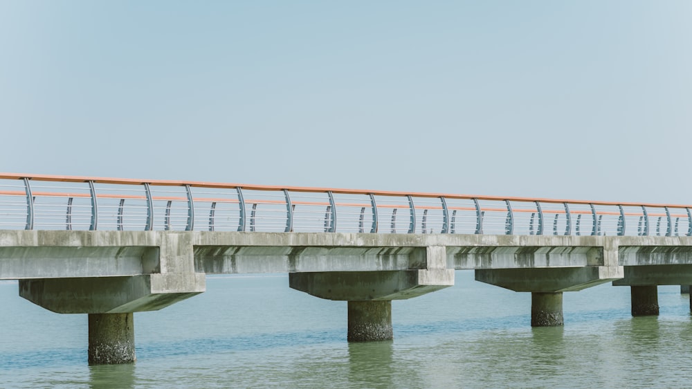 a long bridge over a body of water