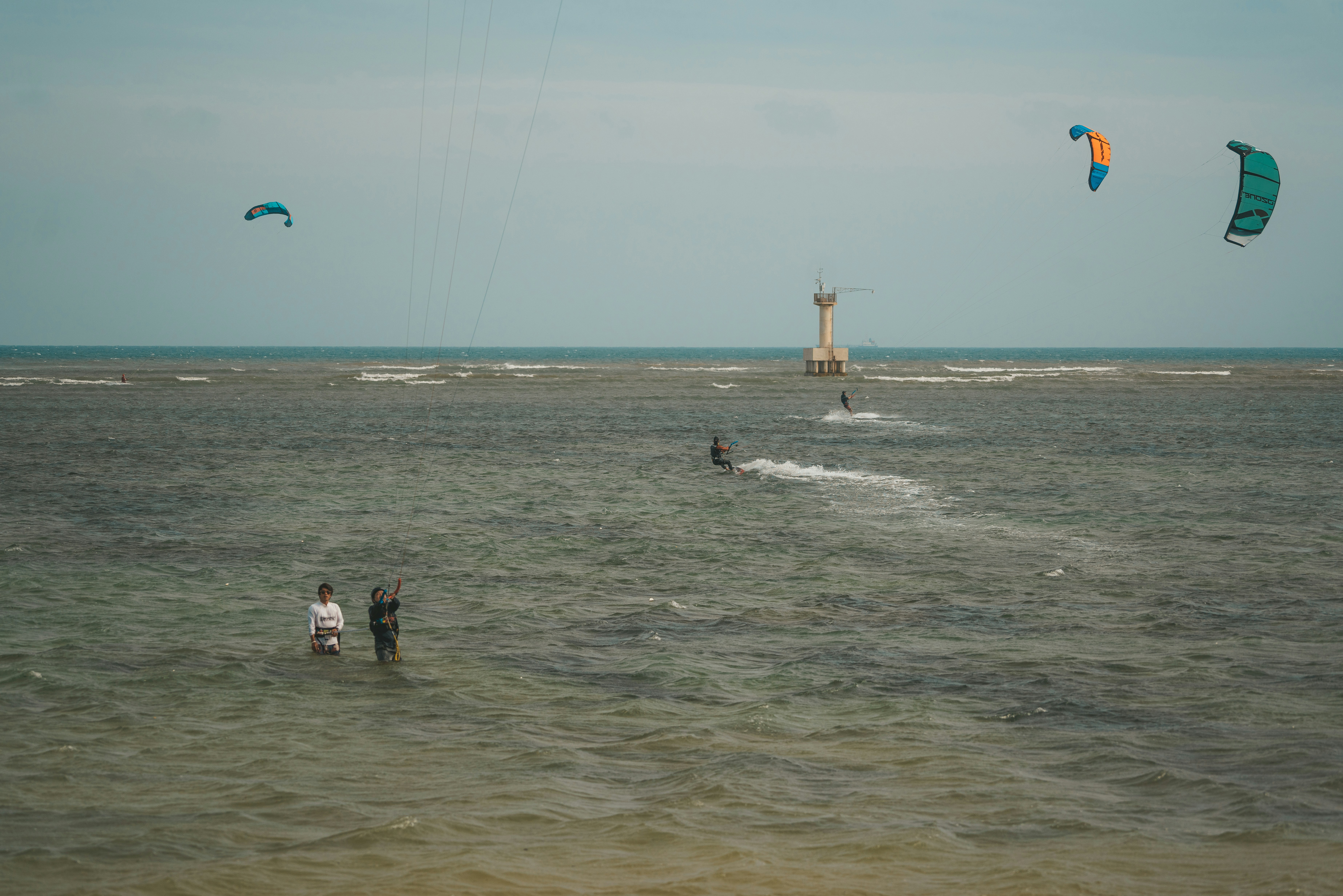Kite surfers enjoying the breeze