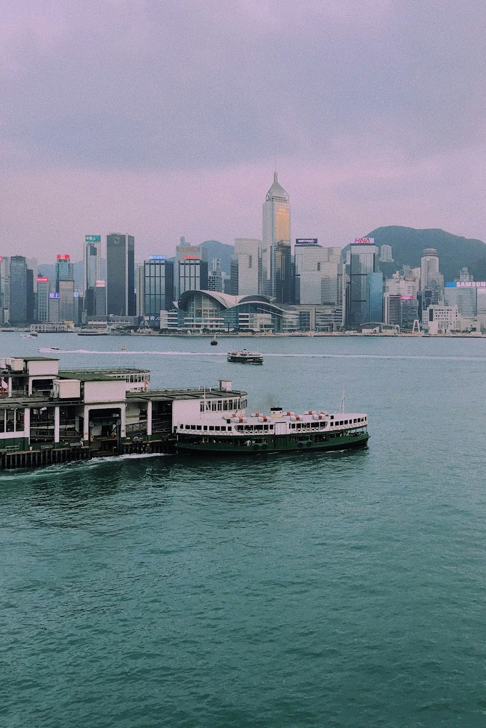 a large boat floating on top of a large body of water