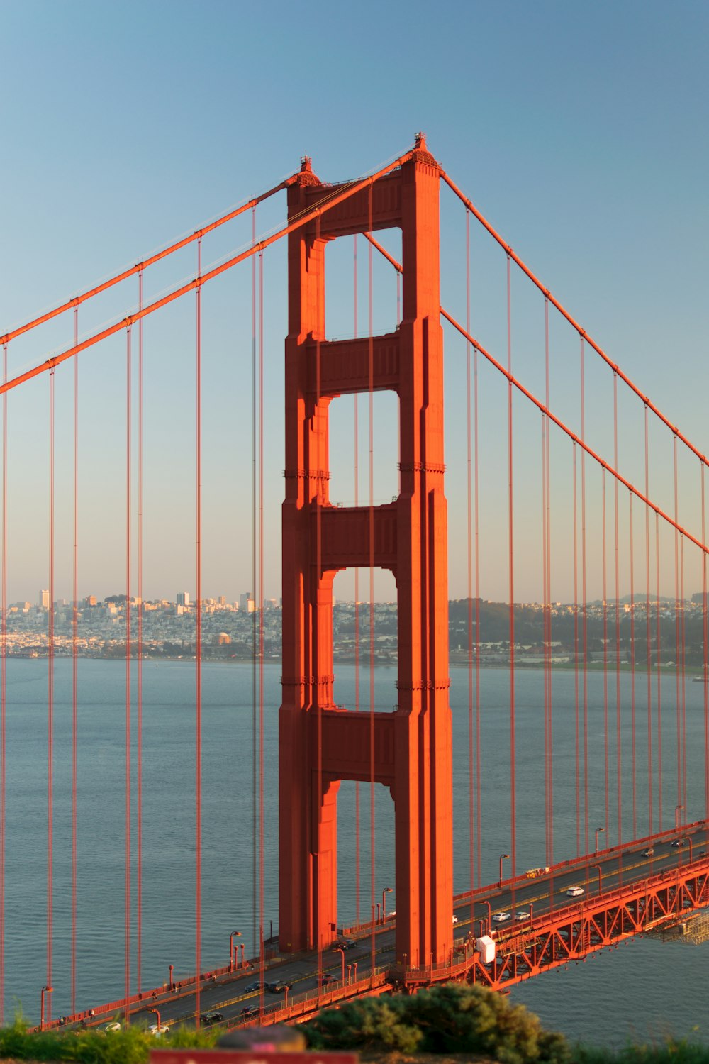 a view of the golden gate bridge from across the bay