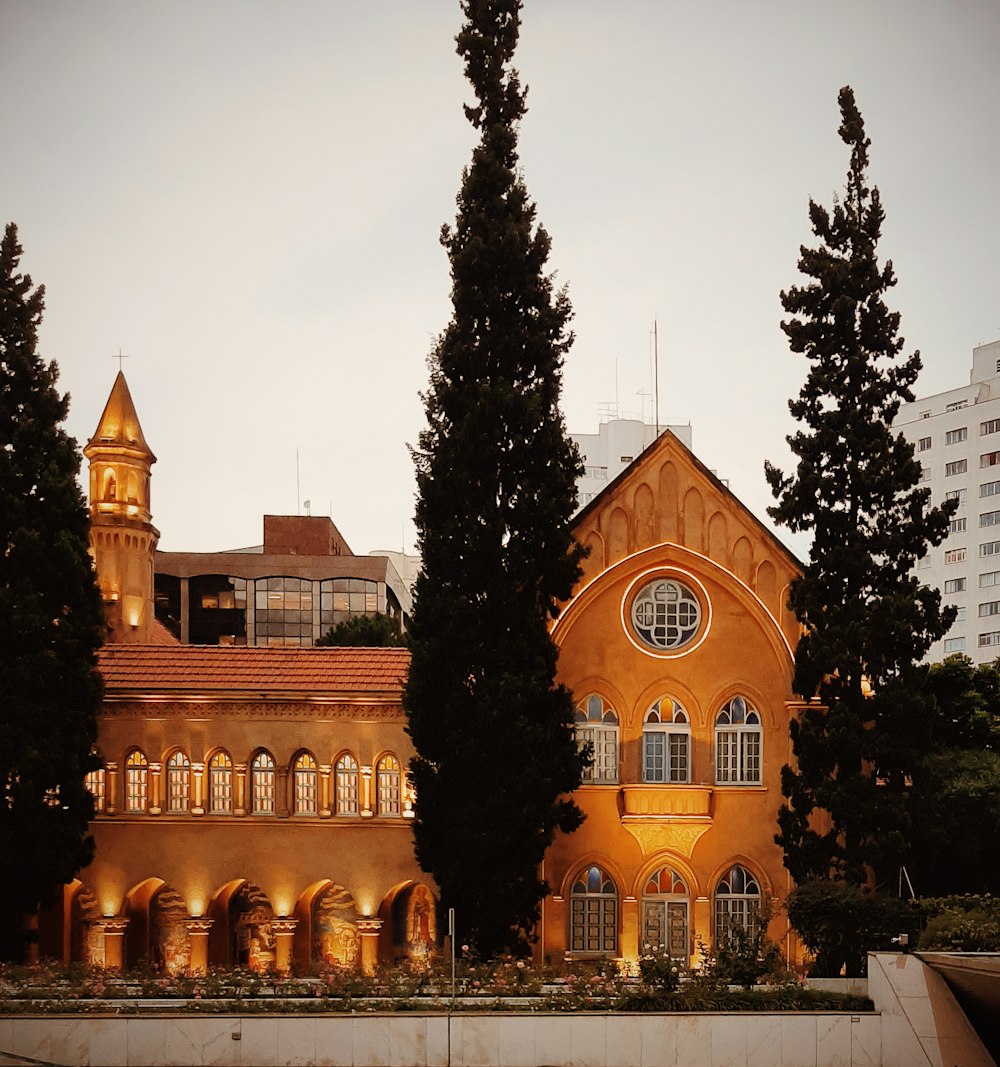 a large building with a clock tower on top of it