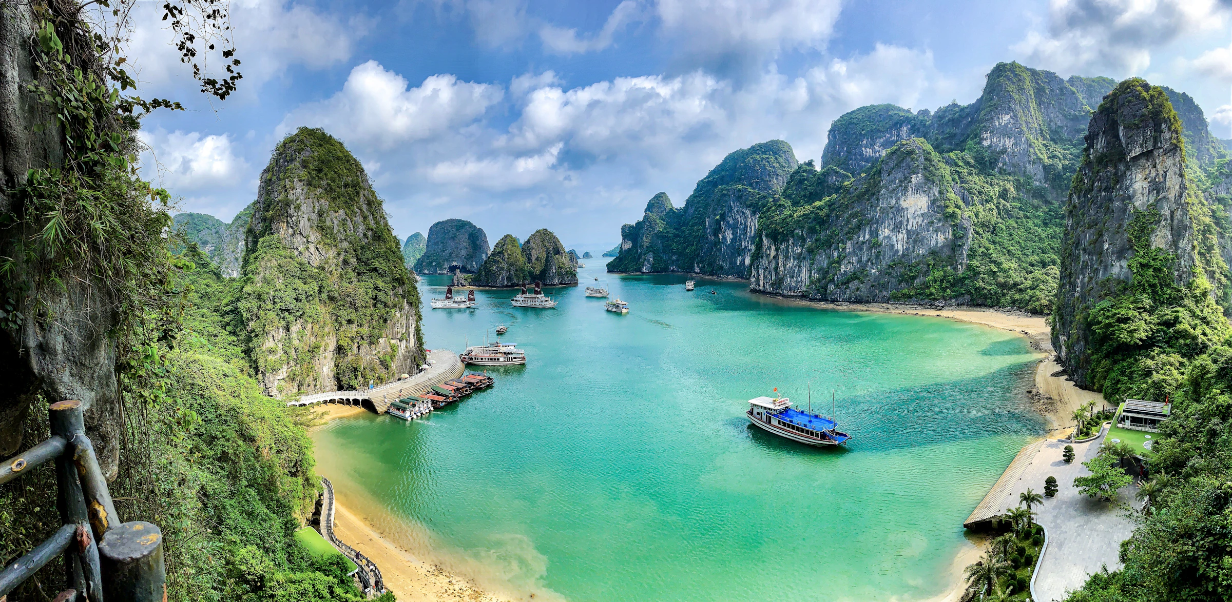 Turquoise water and karst islands, Ha Long Bay