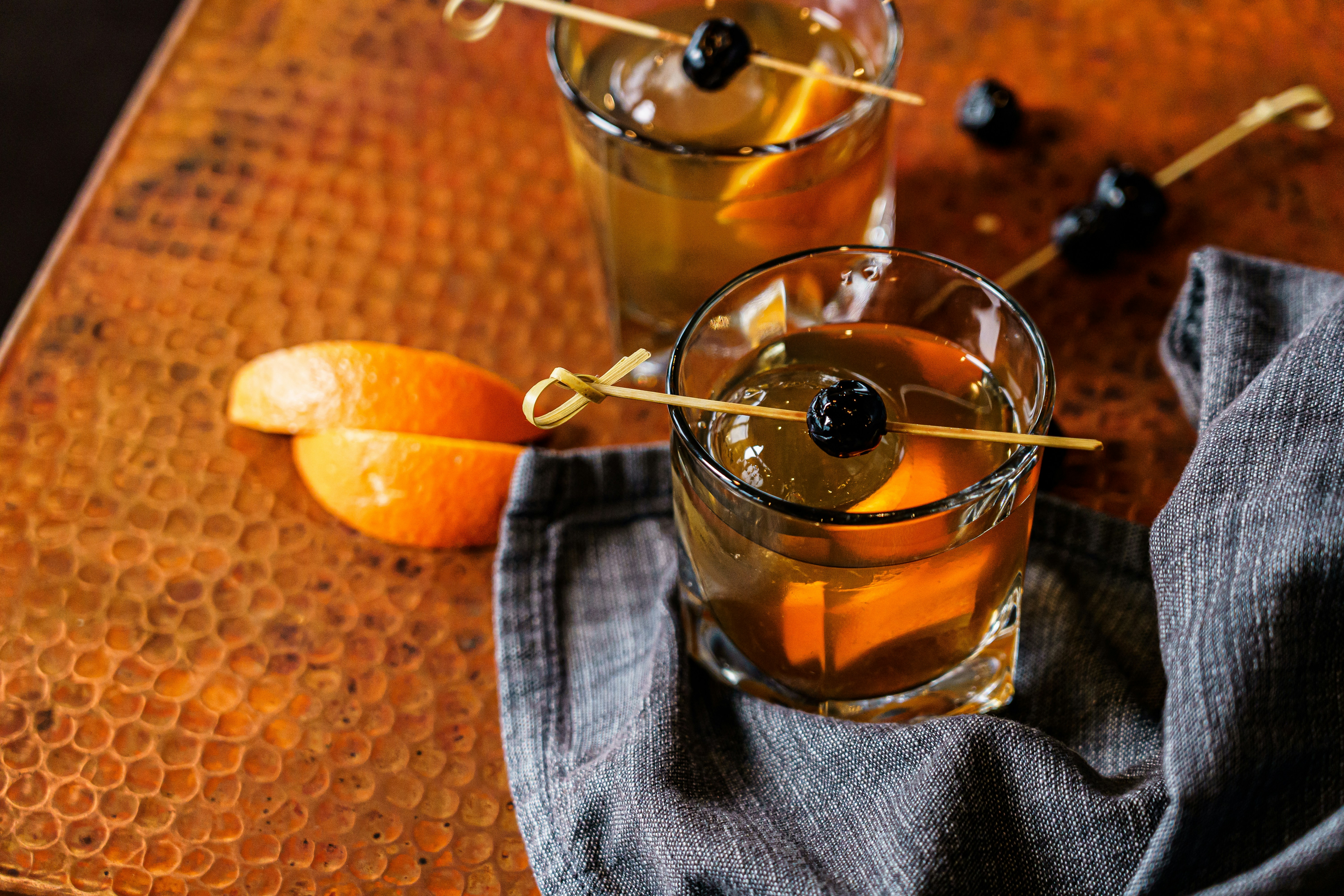 Alcoholic beverages in a restaurant