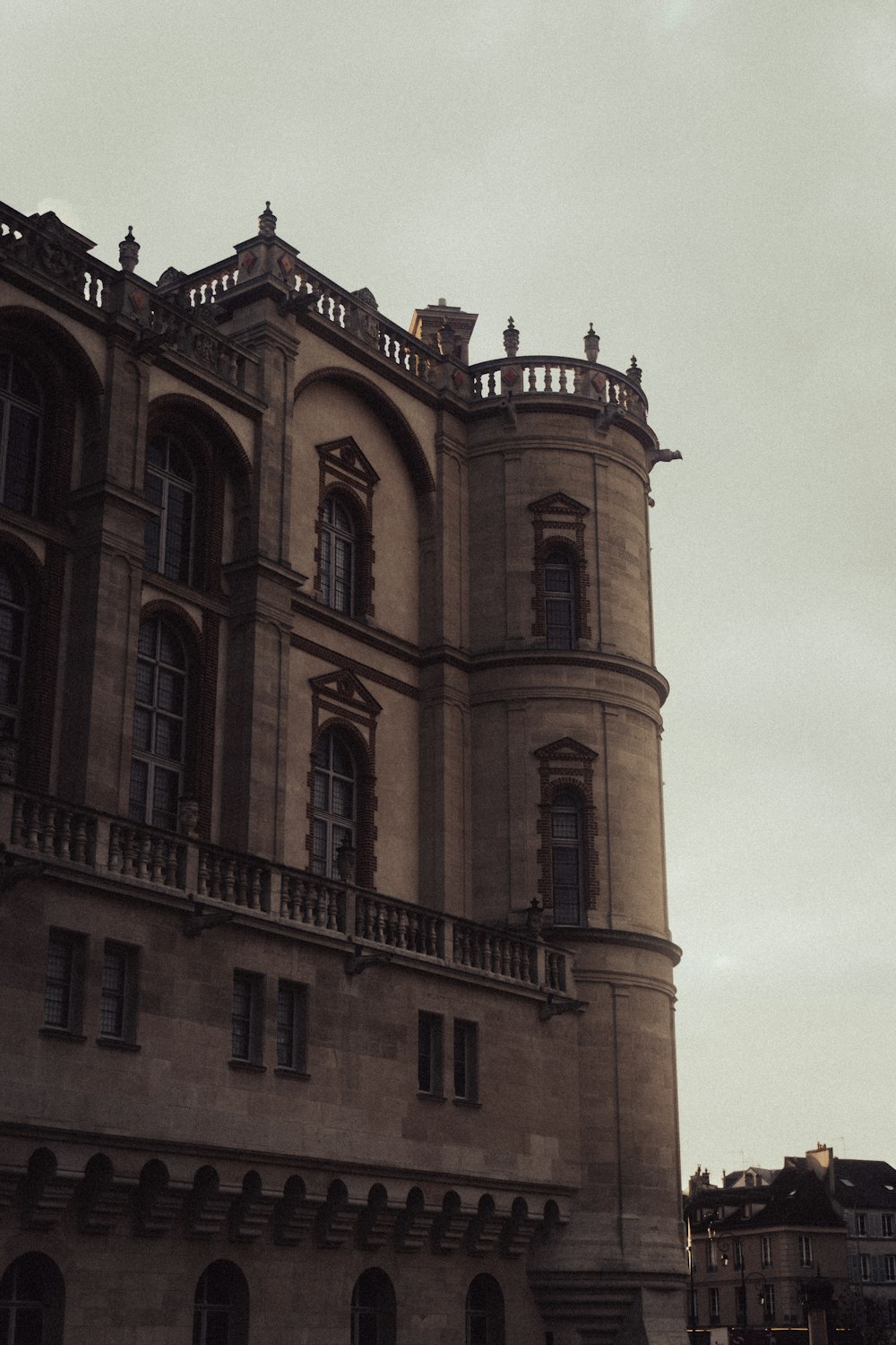 a large building with a clock on the front of it