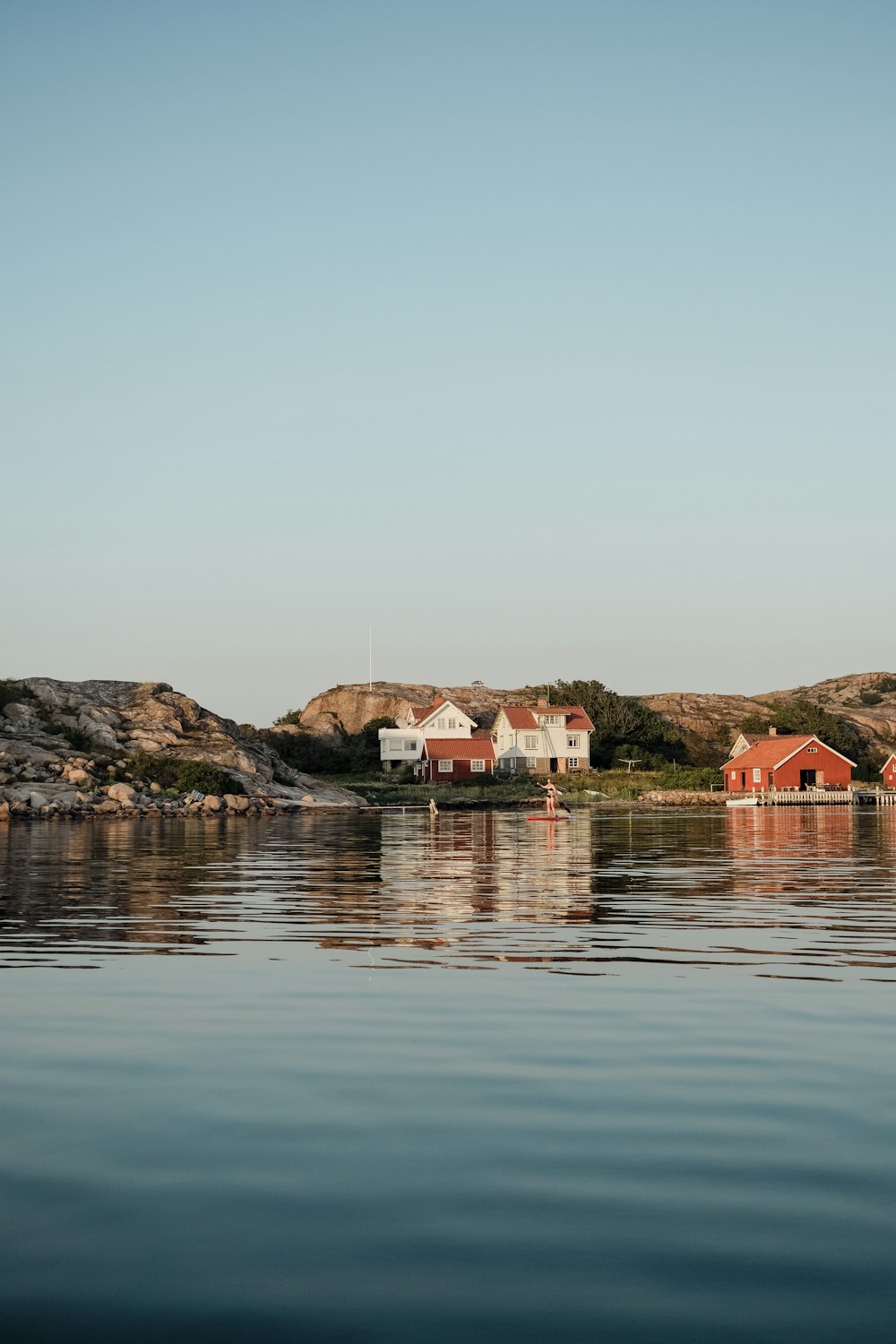 a body of water that has some houses on it