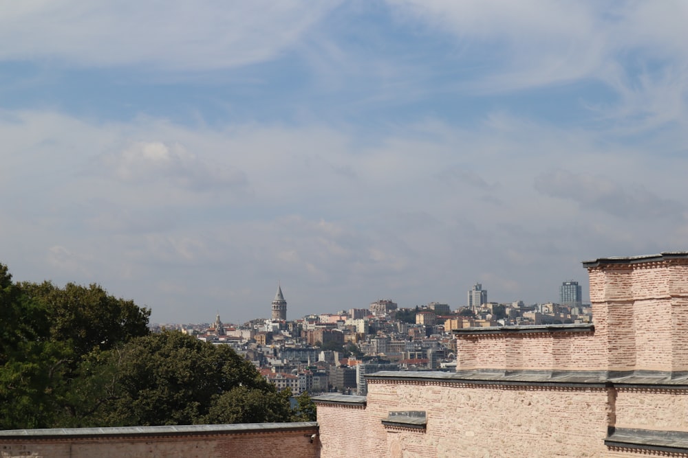 a view of a city from a rooftop