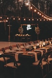 a long table is set up for a formal dinner
