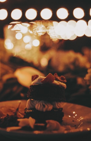 a piece of cake sitting on top of a plate