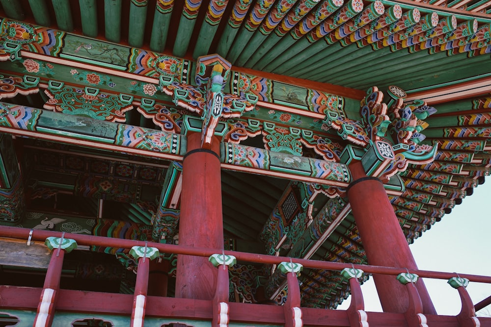 a close up of the roof of a building