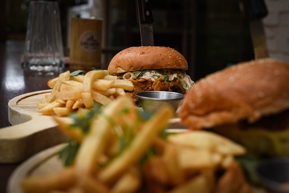 a plate with a sandwich and french fries on it