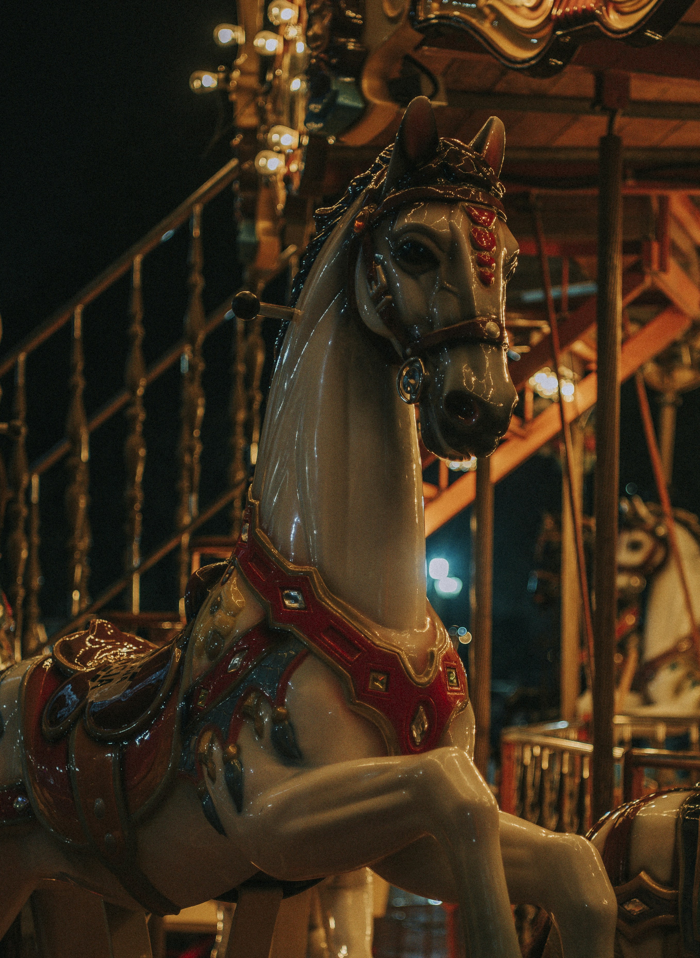 a merry go round horse on a merry go round