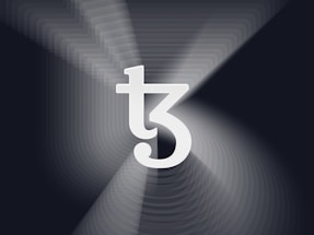 A large, stylized 'T' and 'Z' logo appears prominently in the center, with a series of gradient lines radiating outward, creating a sense of movement and depth. The background features shades of dark gray and black, enhancing the contrast with the white logo.