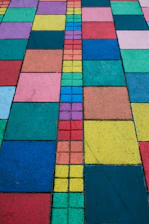 a close up of a multi colored sidewalk