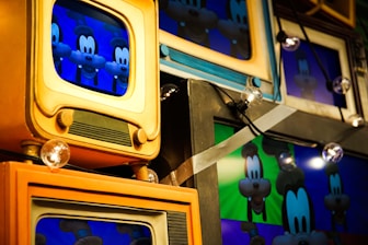 a group of tvs sitting next to each other
