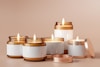 a group of candles sitting next to each other