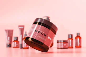 A sleek arrangement of plastic bottles, jars, and pouches showcasing printapac's diverse cosmetic packaging options on a clean white background.
