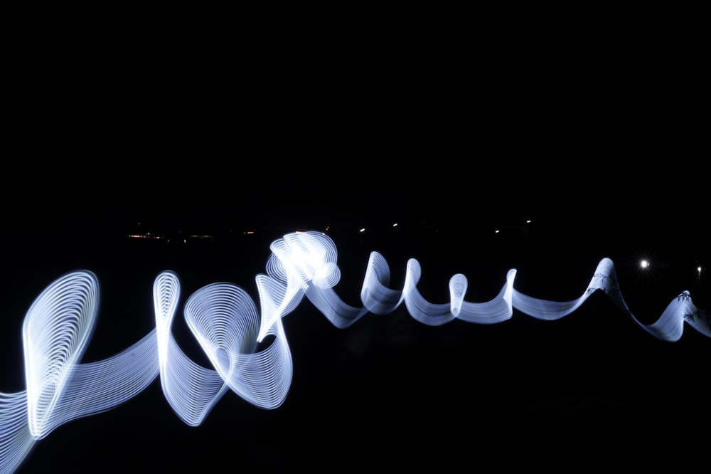 a blurry photo of a long exposure of lights