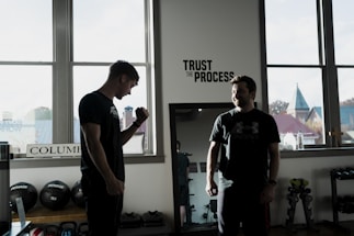 A Personal Trainer and their client