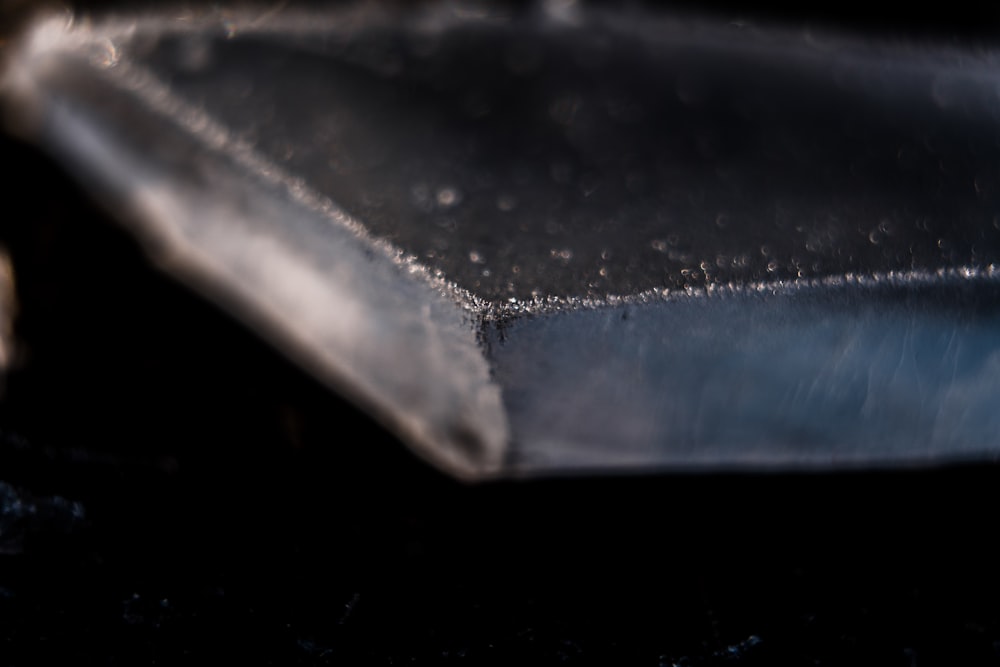 a close up of a piece of food on a table