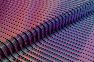 Close-up of a wavy line gently curving between two colorful webpage sections.
