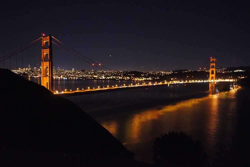 a night view of the golden gate bridge