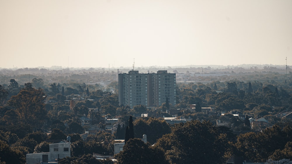 a city with a lot of trees and buildings