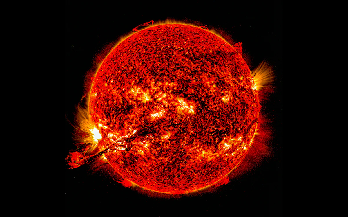 solar flare seen from a space telescope