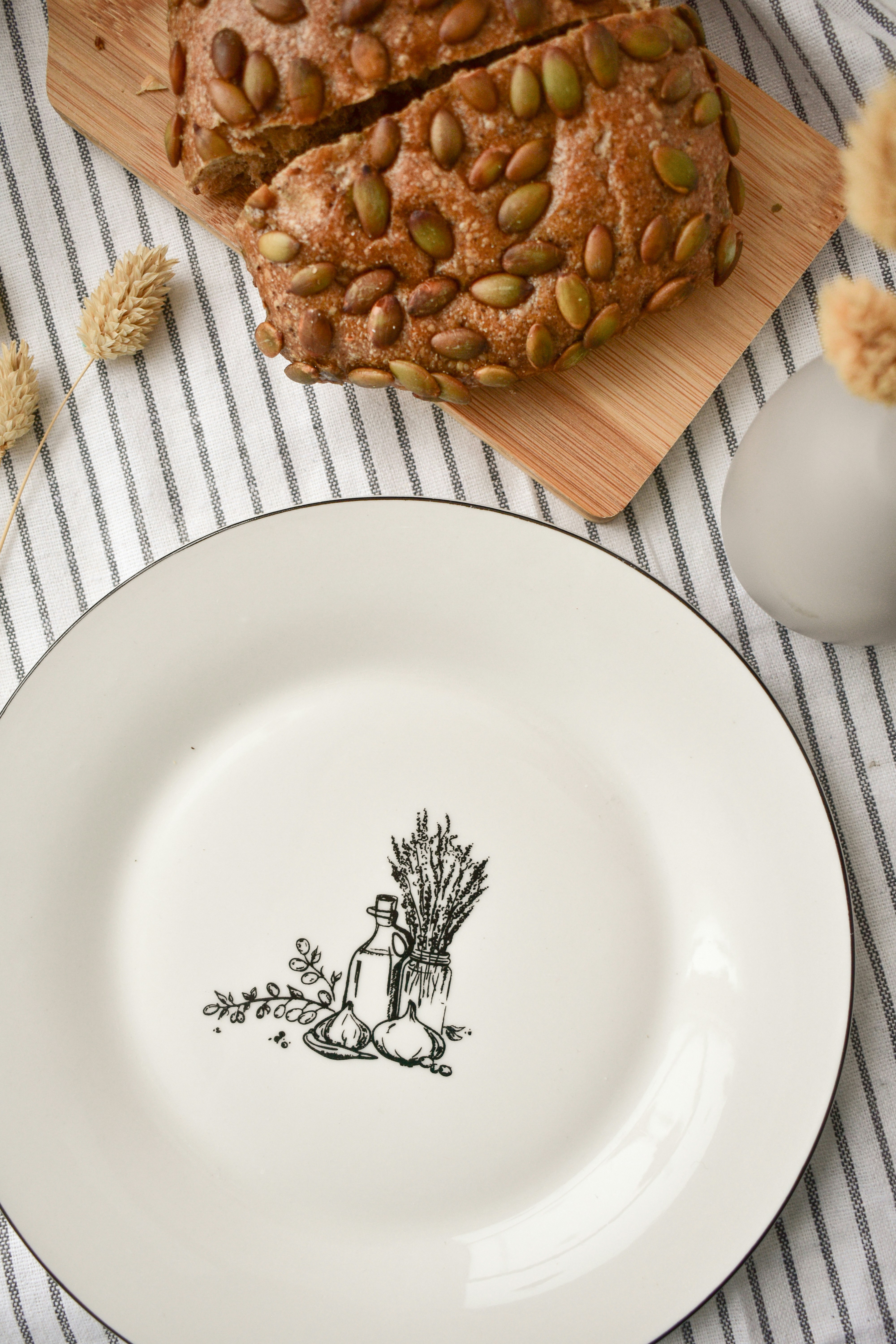 a plate with a drawing of a person on it