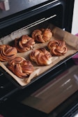 a tray of freshly baked pastries in an oven