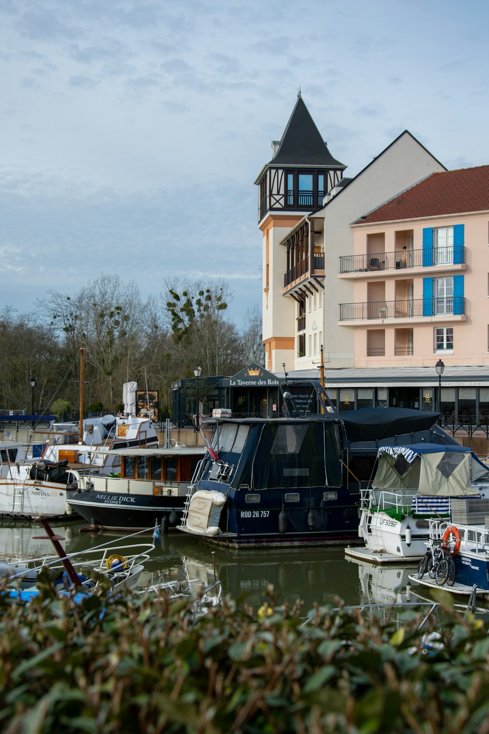 a couple of boats that are sitting in the water