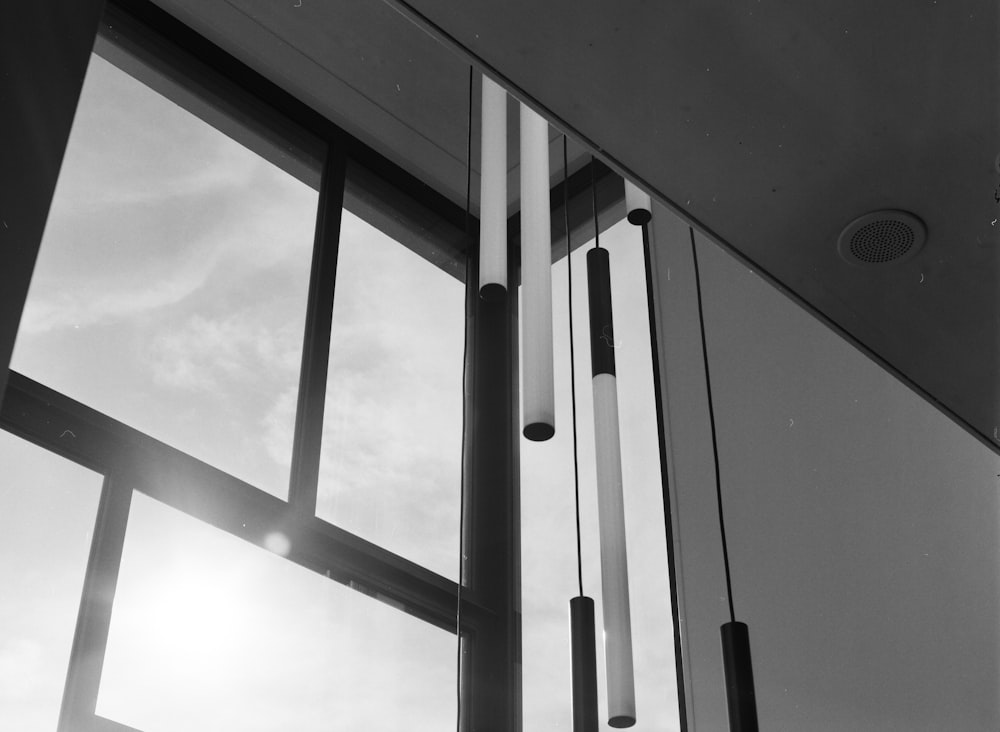 a black and white photo of a window