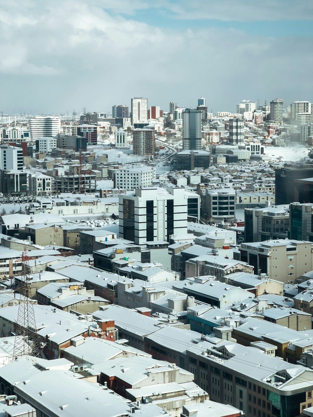 a view of a city from the top of a building