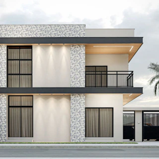 a two story building with balconies and balconies