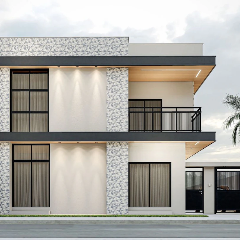 a two story building with balconies and balconies